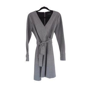 Club Monaco Wool Fully Lined Wrap A Line Dress - Grey - Size 4